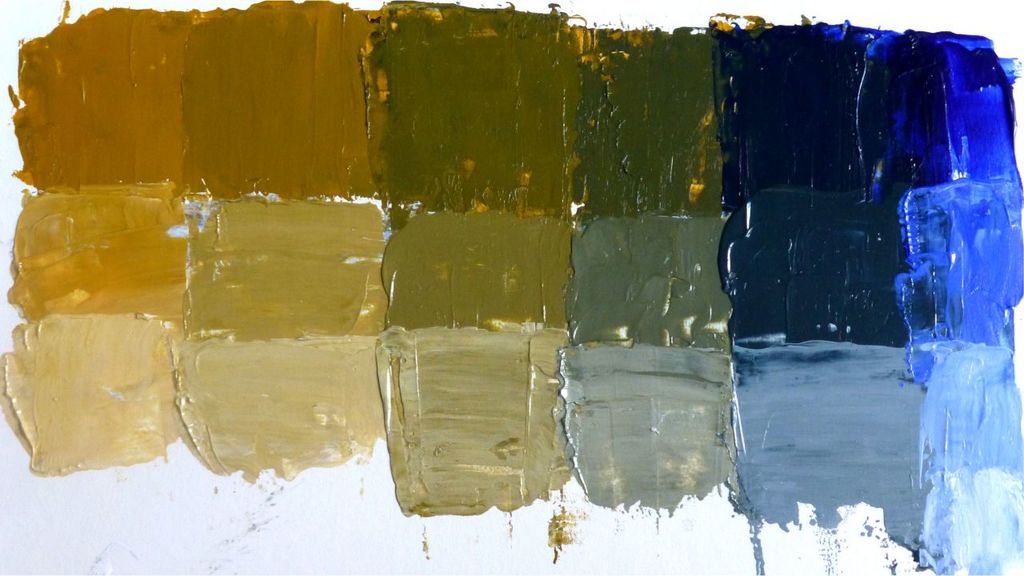 mix yellow-ochre-ultramarine-white