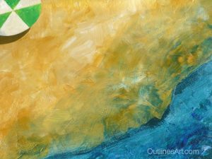 Wet sand for table beach painting