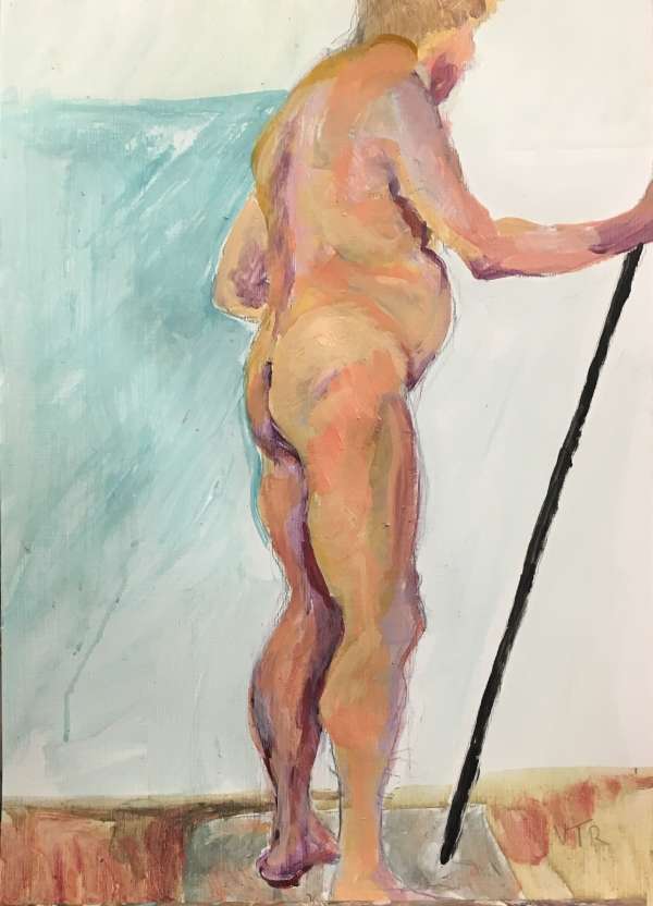Painting of nude standing figure
