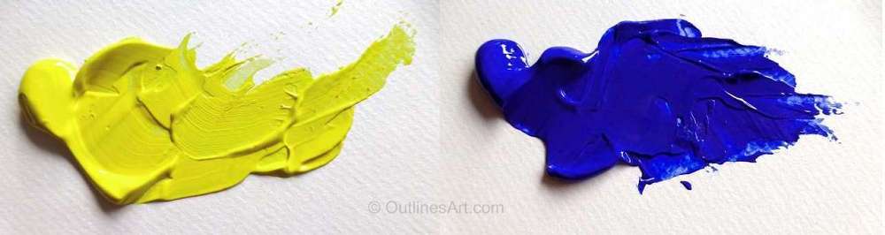 Lemon Yellow and Ultramarine Blue