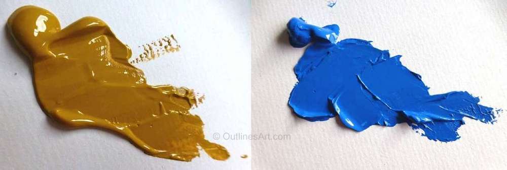 Yellow Ochre and Cerulean Blue