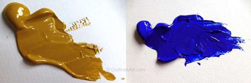 Yellow Ochre and Ultramarine Blue