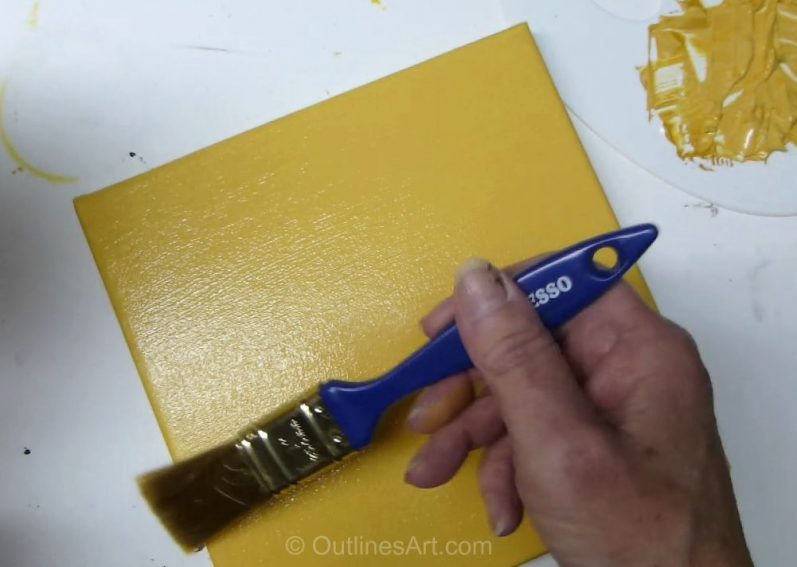 How to Prepare A Canvas With A Warm Yellow Mix