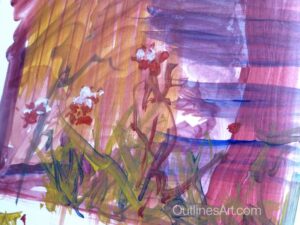 Thinned acrylic colours