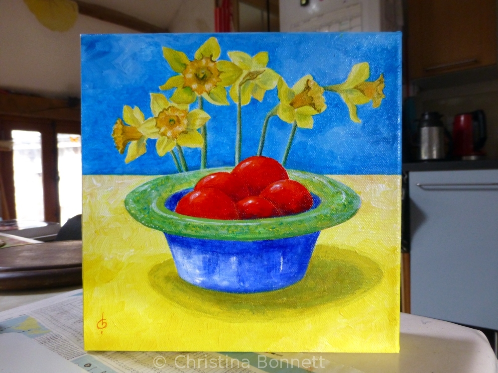 Tomatoes with daffs completed